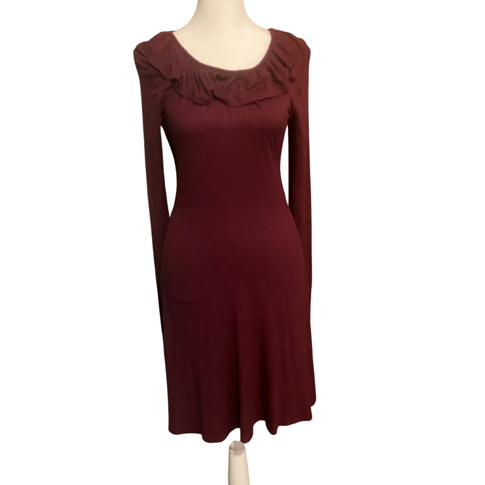 Art Class Knee Length Dress Burgundy XXL